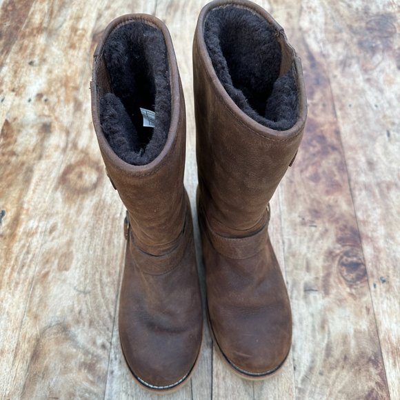 UGG Boots Kensington II Leather Double Buckle Brown 1004144 - Picture 8 of 12